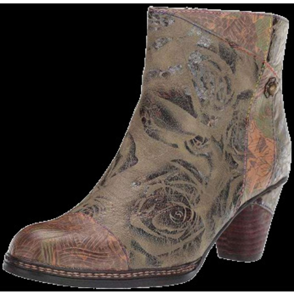 L"Artiste Waterlily Ankle Boots Olive Green